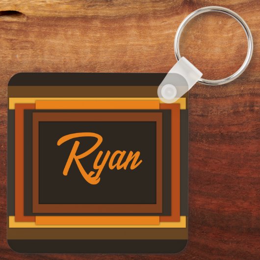 Chinesisches Silvesterschlange Monogram SqK02 Schlüsselanhänger (Rückseite)