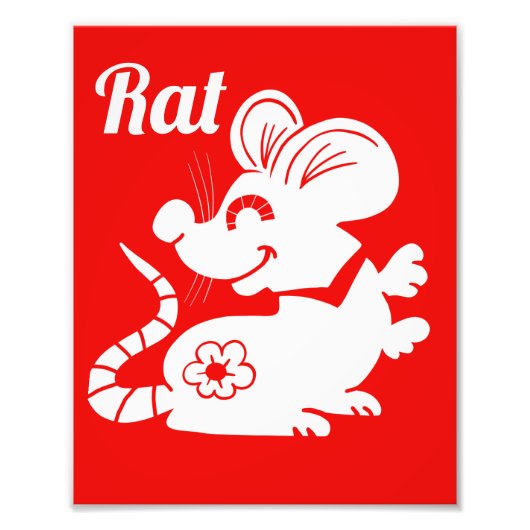 Chinesisches Sternzeichen der Ratte Fotodruck (Vorne)
