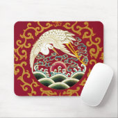 Chinesisches Storch- und Drachendesign Mousepad (Mit Mouse)