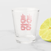 Chinesisches Symbol des doppelten Glücks Schnapsglas (Rückseite)