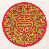 Chinesisches Symbol für Langlebigkeit Ihr Runder Pappuntersetzer (Vorderseite)