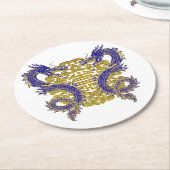 Chinesisches Symbol für Langlebigkeit und Drachen Runder Pappuntersetzer (Angewinkelt)
