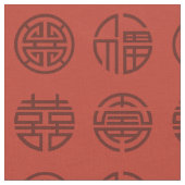 Chinesisches Symbol-Gewebe Stoff (Nahaufnahme)