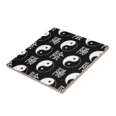 Chinesisches Textmuster für das Black Yinyang-Symb Fliese (Seite)