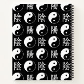 Chinesisches Textmuster für das Black Yinyang-Symb Notizblock (Rückseite)