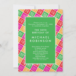 Chinesisches Thema 50. oder eine Geburtstagsparty Einladung