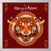 Chinesisches Thema Tiger Editable Poster (Vorne)