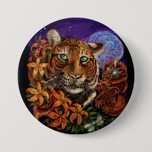 Chinesisches Tierjahr des Tiger Button (Vorderseite)