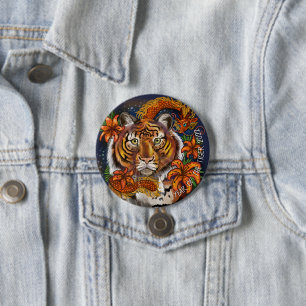 Chinesisches Tierjahr des Tigers Button