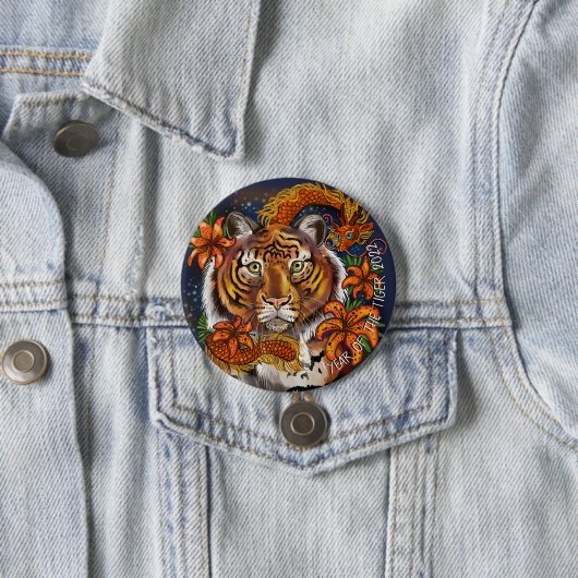 Chinesisches Tierjahr des Tigers Button (Beispiel)