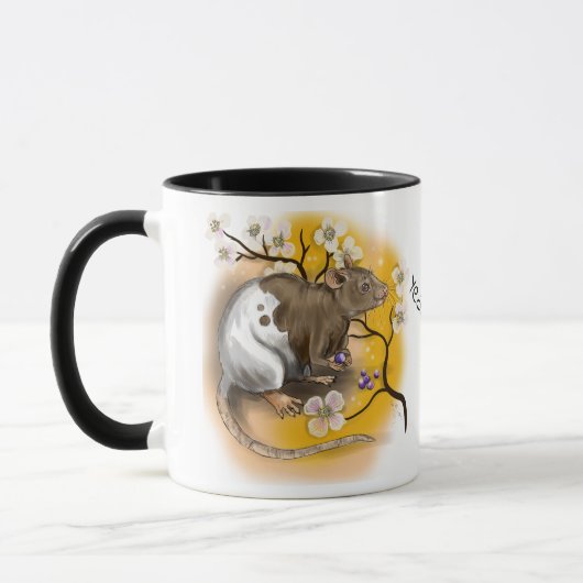 Chinesisches Tierkreis-Jahr der Ratte Tasse (Links)