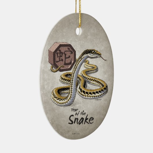 Chinesisches Tierkreis-Jahr der Schlangen-Kunst Keramik Ornament (Rechts)