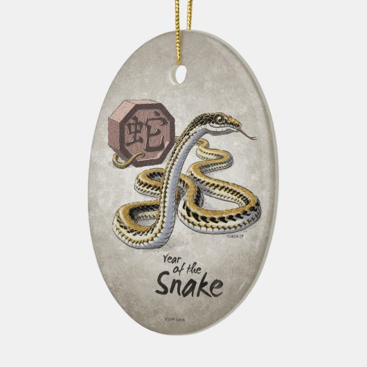 Chinesisches Tierkreis-Jahr der Schlangen-Kunst Keramik Ornament (Links)