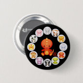 Chinesisches Tierkreis-Jahr des Drachen Button (Vorne & Hinten)