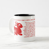 CHINESISCHES TIERKREIS-JAHR DES KANINCHENS ZWEIFARBIGE TASSE (Vorderseite Links)
