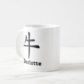 Chinesisches Tierkreis-Jahr des Ochsen addieren Kaffeetasse (Vorderseite Links)