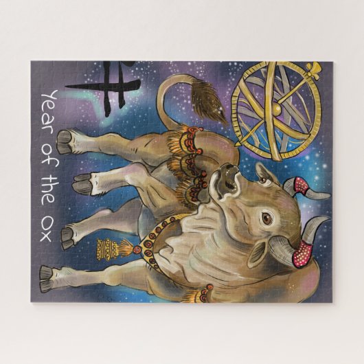 Chinesisches Tierkreis-Jahr des Ochsen Puzzle (Horizontal)