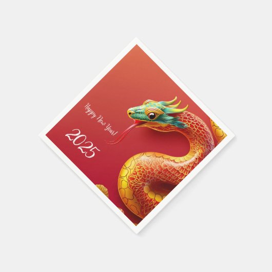 chinesisches Tiersymbol im neuen Jahr 2025 Serviette (Ecke)