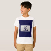 Chinesisches Tierzeichen Dragon blau T-Shirt (Vorne ganz)
