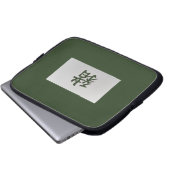 Chinesisches Tierzeichen Grün Laptopschutzhülle (Vorne Knopf)