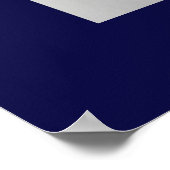 Chinesisches Tierzeichen Hund blau Poster (Ecke)