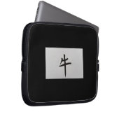 Chinesisches Tierzeichen Ox schwarz Laptopschutzhülle (Vorne Rechts)
