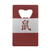 Chinesisches Tierzeichen Rat rot Geldkarten Flaschenöffner (Vorderseite)