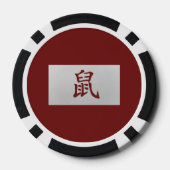 Chinesisches Tierzeichen Rat rot Pokerchips (Rückseite)