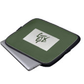 Chinesisches Tierzeichen Roostergrün Laptopschutzhülle (Vorne Knopf)