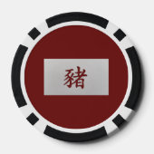 Chinesisches Tierzeichen Rot Pokerchips (Rückseite)