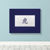 Chinesisches Tierzeichen Tiger blau Leinwanddruck (Insitu (Holzboden))