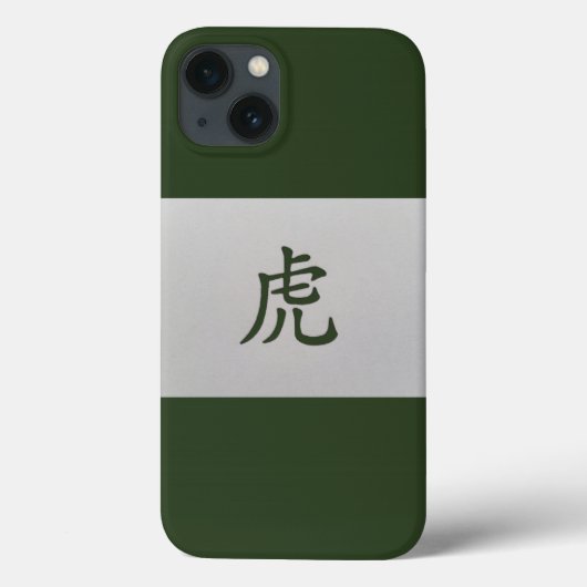 Chinesisches Tierzeichen Tiger grün Case-Mate iPhone Hülle (Rückseite)