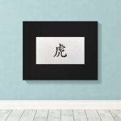 Chinesisches Tierzeichen Tiger schwarz Leinwanddruck (Insitu (Holzboden))