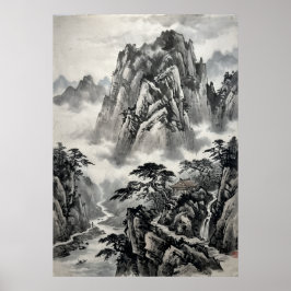 Chinesisches Tintenberglandschaftsposter | Ostasia Poster