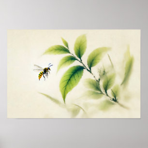 Chinesisches Tintenhornet auf Zweigplakat Poster