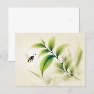 Chinesisches Tintenhornet auf Zweigplakat Postkarte