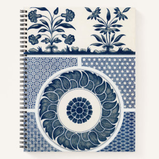 Chinesisches traditionelles blau-weißes Blumenmust Notizblock