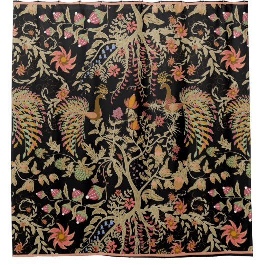 Chinesisches Vogelmuster Duschvorhang (Vorderseite)
