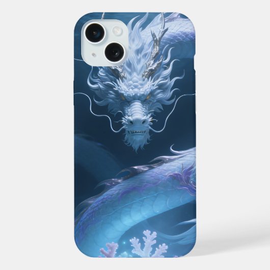 Chinesisches Wasserdrache-Kunst-Fantasy-Design mit iPhone Hülle (Rückseite)