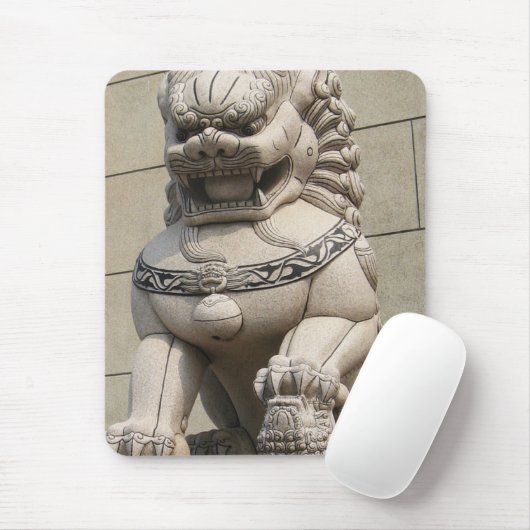 Chinesisches weibliches Wächter-Löwe Foo Hund石獅 Mousepad (Mit Mouse)