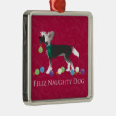 Chinesisches Weihnachtsdesign Silbernes Ornament (Rechts)