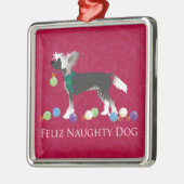 Chinesisches Weihnachtsdesign Silbernes Ornament (Links)