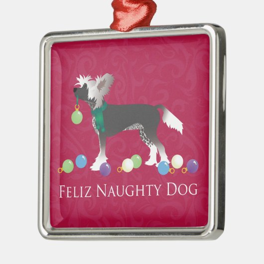 Chinesisches Weihnachtsdesign Silbernes Ornament (Links)