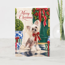 Chinesisches Weihnachtsgrußkartendesign mit Creste