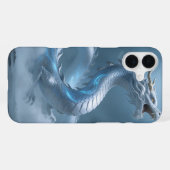 Chinesisches Weiß Blaues Drachen Kunst Fantasy Des iPhone Hülle (Rückseite (Horizontal))