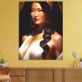 chinesisches weißes Kleid Leinwanddruck (Insitu (Wohnzimmer))