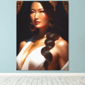 chinesisches weißes Kleid Leinwanddruck (Insitu (Holzboden))