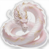Chinesisches Weißgold-Drache Fantasy-Design mit  Aufkleber (Vorderseite)