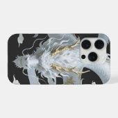 Chinesisches Weißgold-Drachen-Kunst-Fantasy-Design iPhone Hülle (Rückseite (Horizontal))