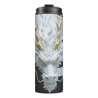 Chinesisches Weißgold-Drachen-Kunst-Fantasy-Design Thermosbecher